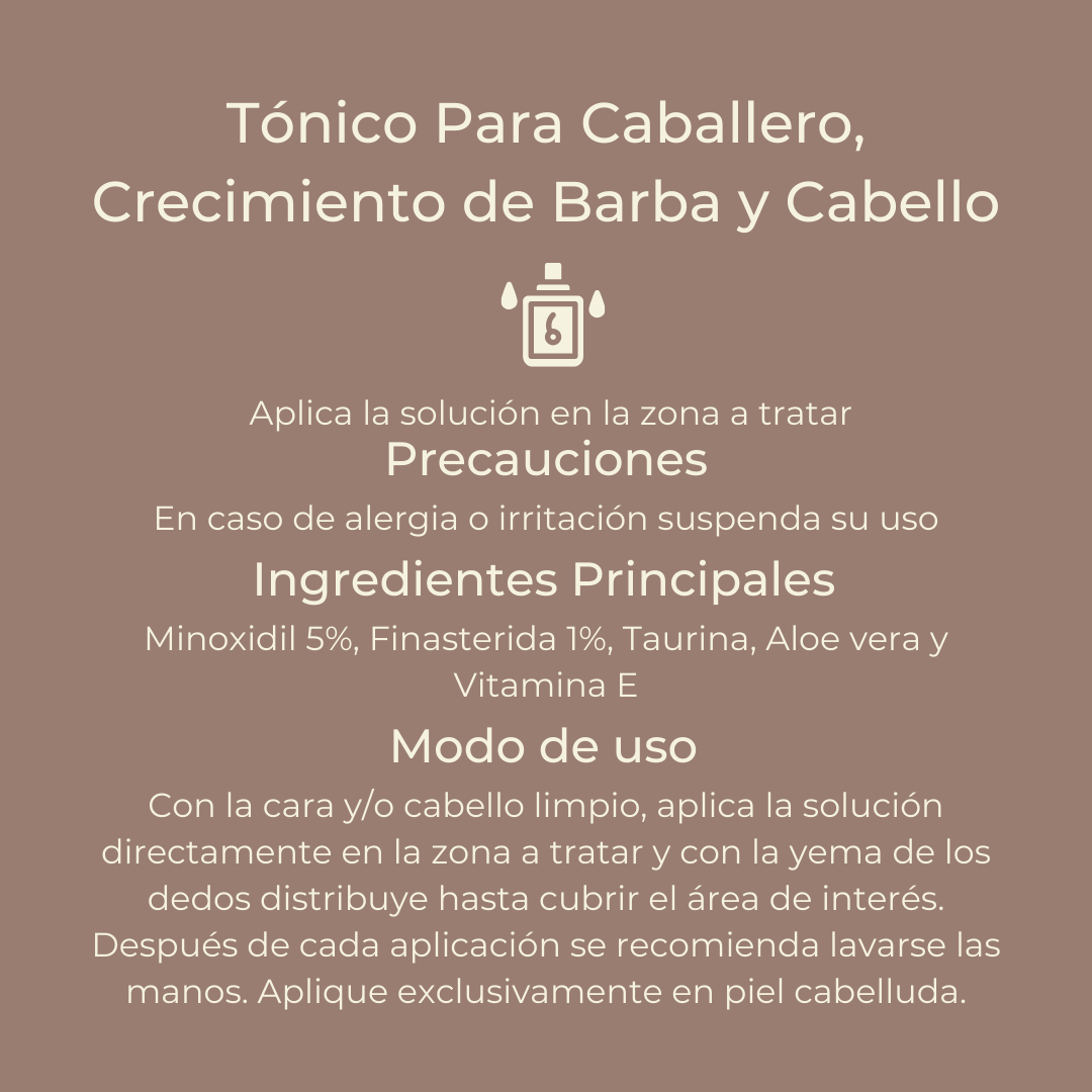 Tónico Para Caballero, Crecimiento de Barba y Cabello